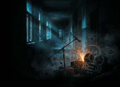 Haunted house walkthrough video needing roomy jumpscare sound