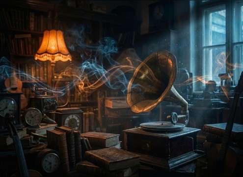 Subtle scratchy record texture for an antique shop scene ambience
