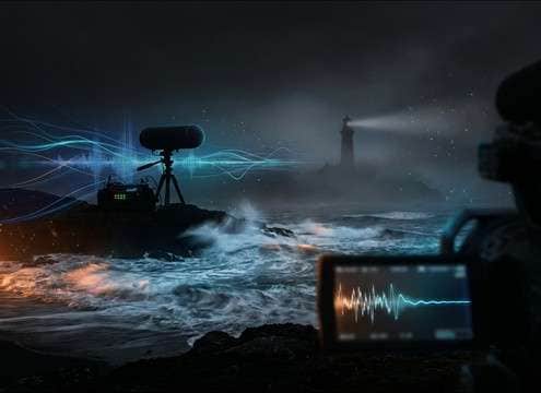 Natural shoreline surf ambience for documentary footage