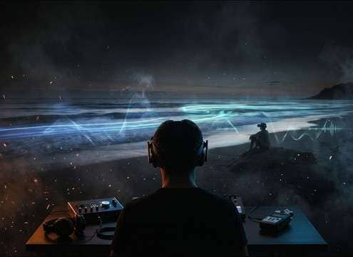Spatial-feeling sea waves for a VR beach environment