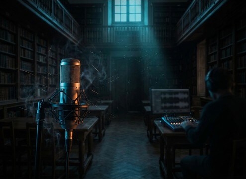 Editor choosing a polite library shush cue