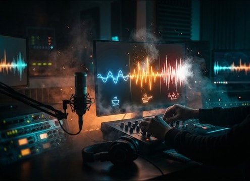 Cooking game UI event with short sizzle SFX