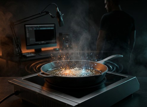 Safety training video showing hot oil with audio cue