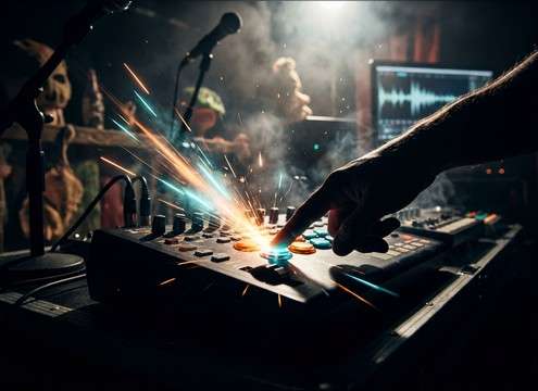 Soundboard button triggering a slap sound effect