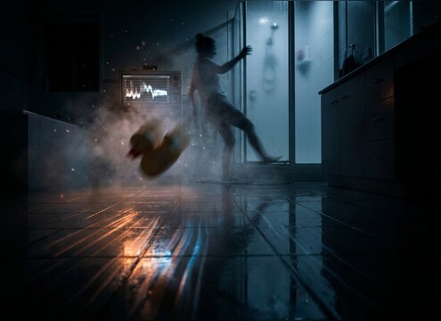Kitchen slip sound design with light room reflections