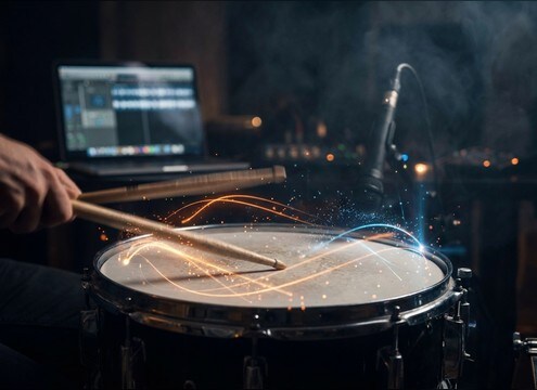 Rudiment demo audio of flams and buzz strokes