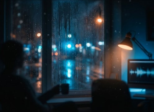 Loopable soft rain for visual novel scenes