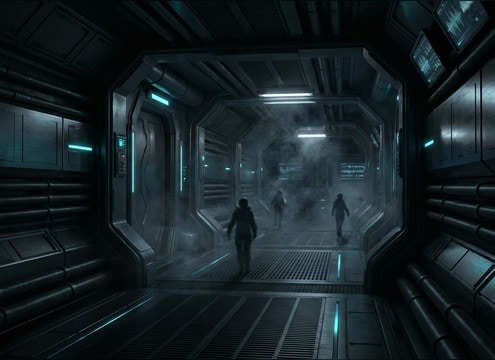 Loop-friendly space station ambience bed for interior scenes