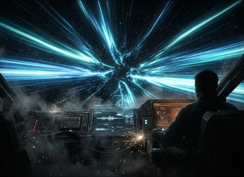 Hyperdrive engage sound on a scene transition