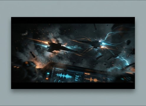 Close spaceship pass sound for space combat