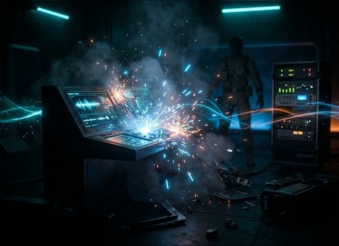 Sparking sci-fi console sound effect