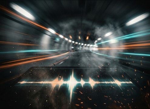 Editor placing a speed whoosh on a speed ramp transition