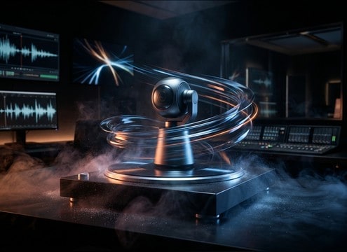 Product spin ad with a short turbo whoosh accent