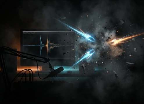 Spell impact sound effect for a projectile hit on armor