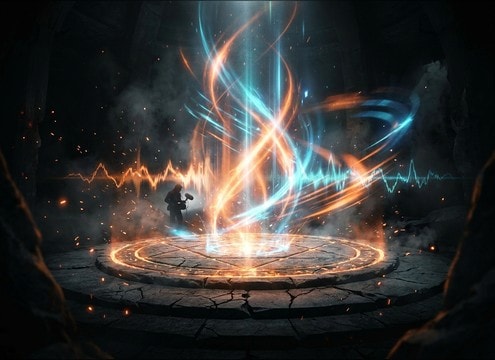 Long ritual spell charge sound bed for a summoning scene
