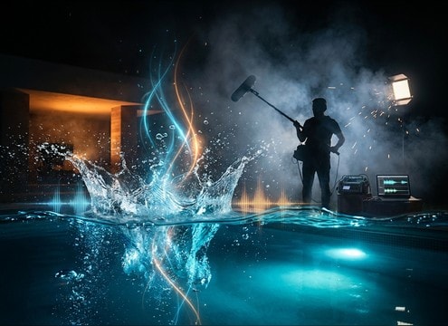 Splash sound for a pool cannonball scene