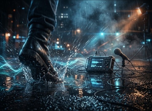 Boot step puddle splash sound effect