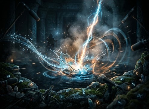 Magical water splash impact sound