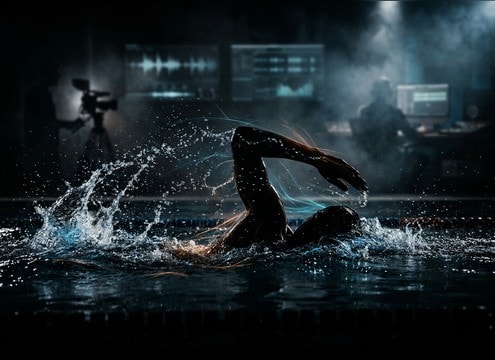 Splash sound for a sports slow motion clip