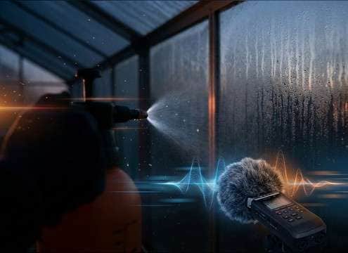 Garden mister spray sound for plant watering scene