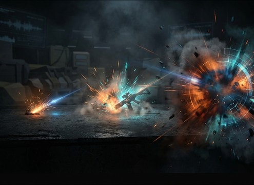 Game timeline with melee hit events and stab SFX variations