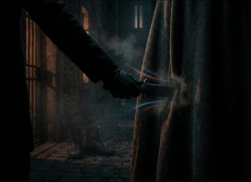 Audio drama session showing a quiet stealth takedown cue