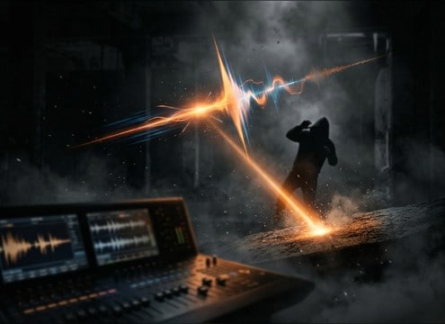 Horror timeline with a stab sting placed under a jump cut