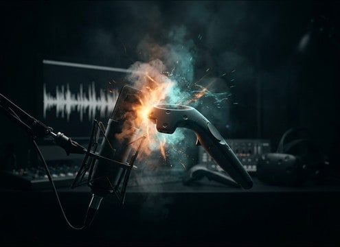 VR audio setup with close, dry impact sounds for spatial clarity