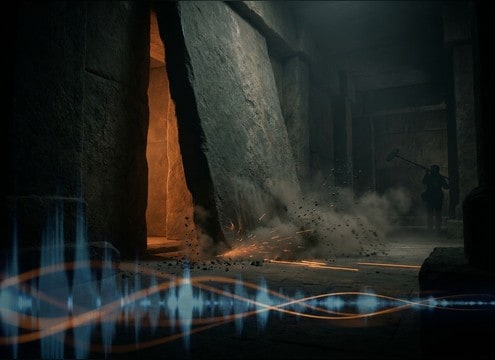 Stone door sliding open sound effect for temple scene