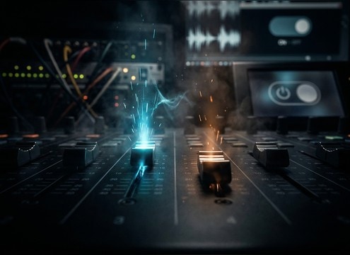 Mobile UI toggle using a crisp switch click sound