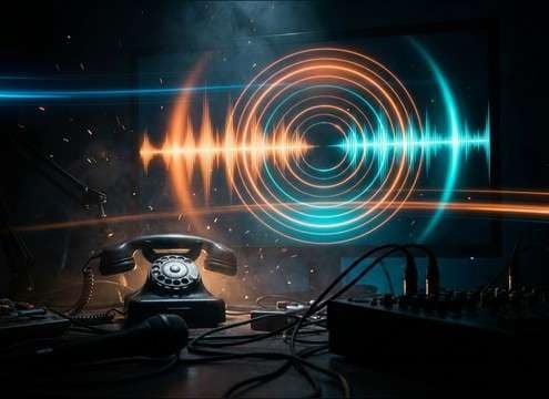 Telephone ringing sound effect synced to an on-screen call scene