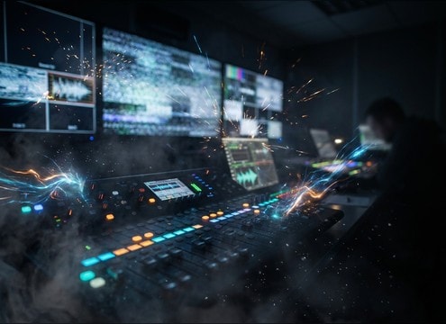 Broadcast test tone and signal interruption sound effects