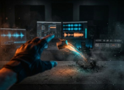 Editor syncing a prop toss whoosh to a hand throw