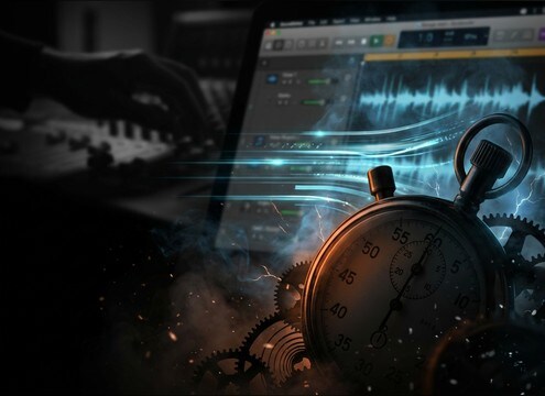 Timer tick sound effect for a stopwatch interface