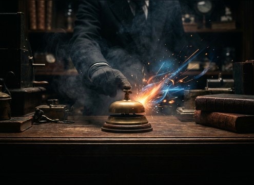 Service counter desk bell ting sound effect close mic