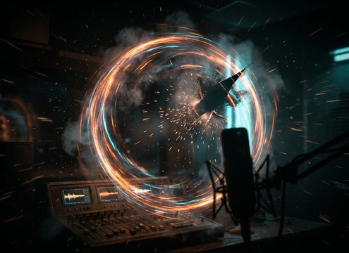 Panic scene with pulsing ear ring sound design