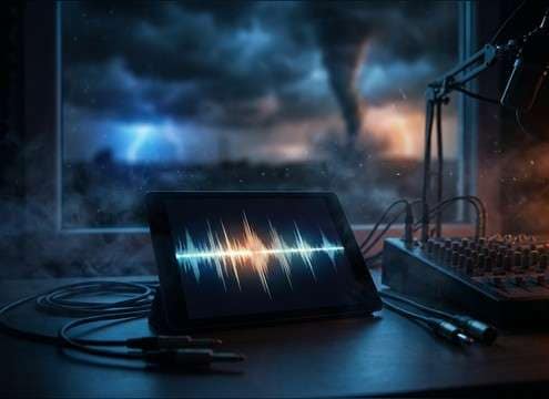 Mobile weather app using a tornado warning alert tone