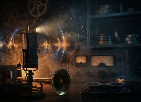 Trumpet cue sound effect for newsreel transition