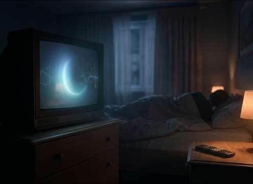 Bedtime routine video where the TV is turned off quietly