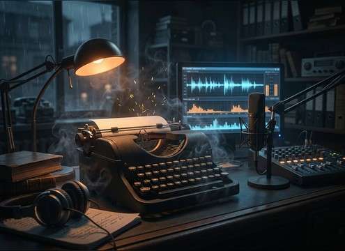 Typewriter SFX for detective montage voiceover