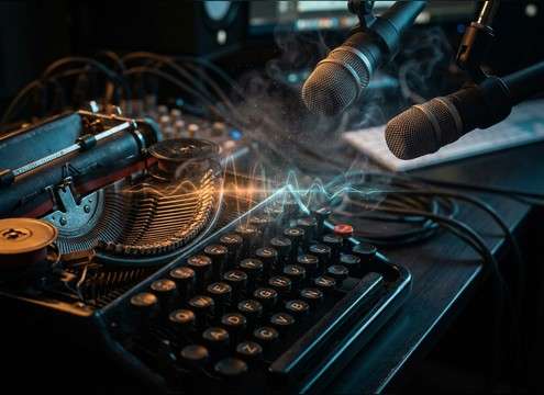 Close-mic typewriter ASMR mechanical clicks