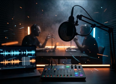 Uh-oh reaction clip placed between podcast dialogue lines