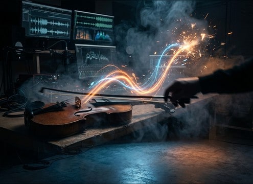 Violin glissando riser sound effect for trailer impact