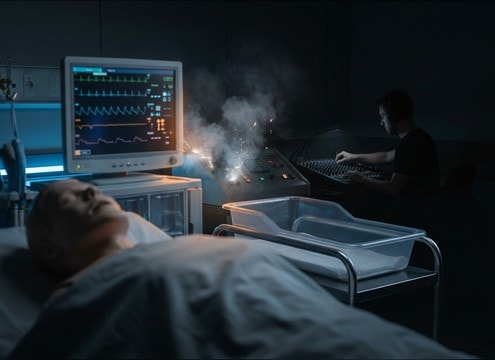 Medical simulation vomiting audio with consistent room tone