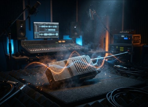 Walkie-talkie prop audio playback with gritty speaker tone