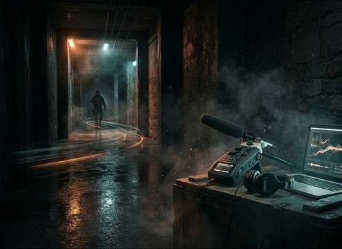 Game patrol footsteps loop in a hallway