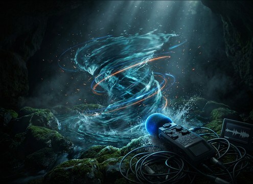 Magical water burst sound synced to a spell effect