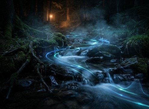 Loopable stream ambience for a calm meditation track
