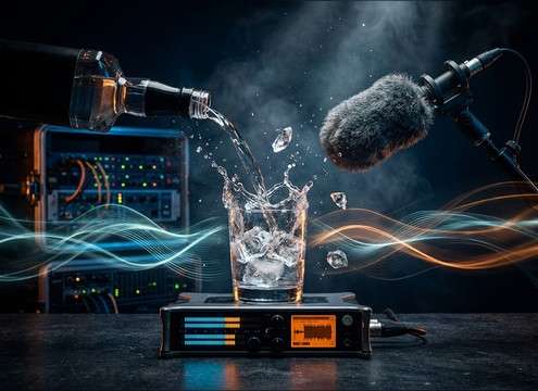 Drink commercial edit with close water plop sound