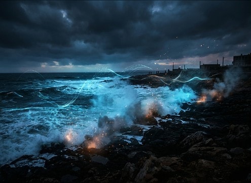 Waves crashing sound effect for a beach establishing shot